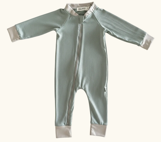Ripple UPF 50+ full-body baby swimsuit by Luca James Swim, alternate view 1